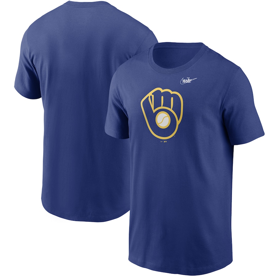 Men's Milwaukee Brewers Nike Royal Cooperstown Collection Logo T-Shirt Men's Milwaukee Brewers Nike Royal Cooperstown Collection Logo T-Shirt