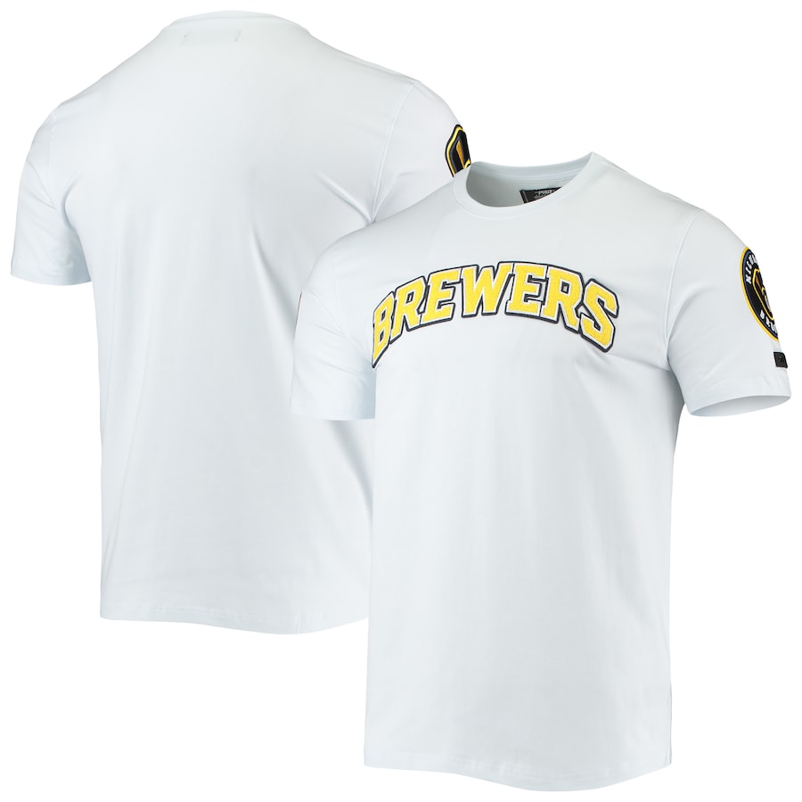 Men's Milwaukee Brewers Pro Standard White Team Logo T-Shirt Men's Milwaukee Brewers Pro Standard White Team Logo T-Shirt