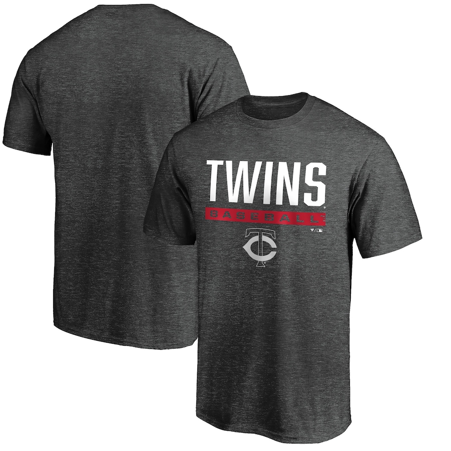 Men's Minnesota Twins Charcoal Team Win Stripe T-Shirt Men's Minnesota Twins Charcoal Team Win Stripe T-Shirt