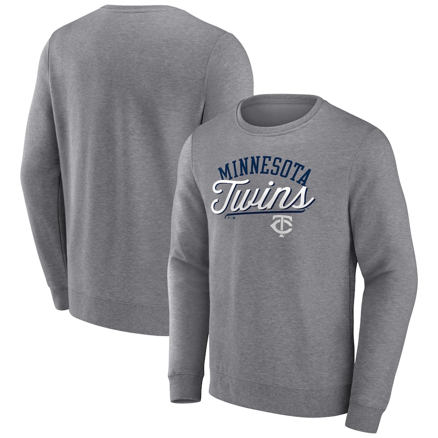 Men's Minnesota Twins Heather Gray Simplicity Pullover Sweatshirt Men's Minnesota Twins Heather Gray Simplicity Pullover Sweatshirt