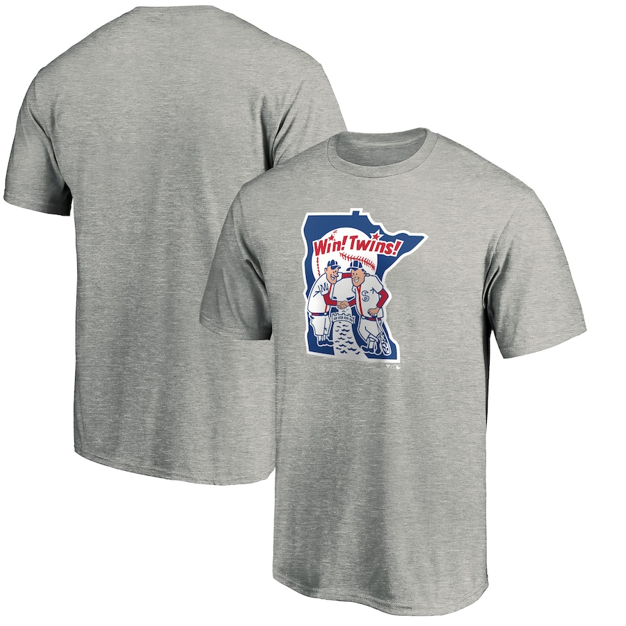 Men's Minnesota Twins Heathered Gray Cooperstown Collection Huntington Logo T-Shirt Men's Minnesota Twins Heathered Gray Cooperstown Collection Huntington Logo T-Shirt