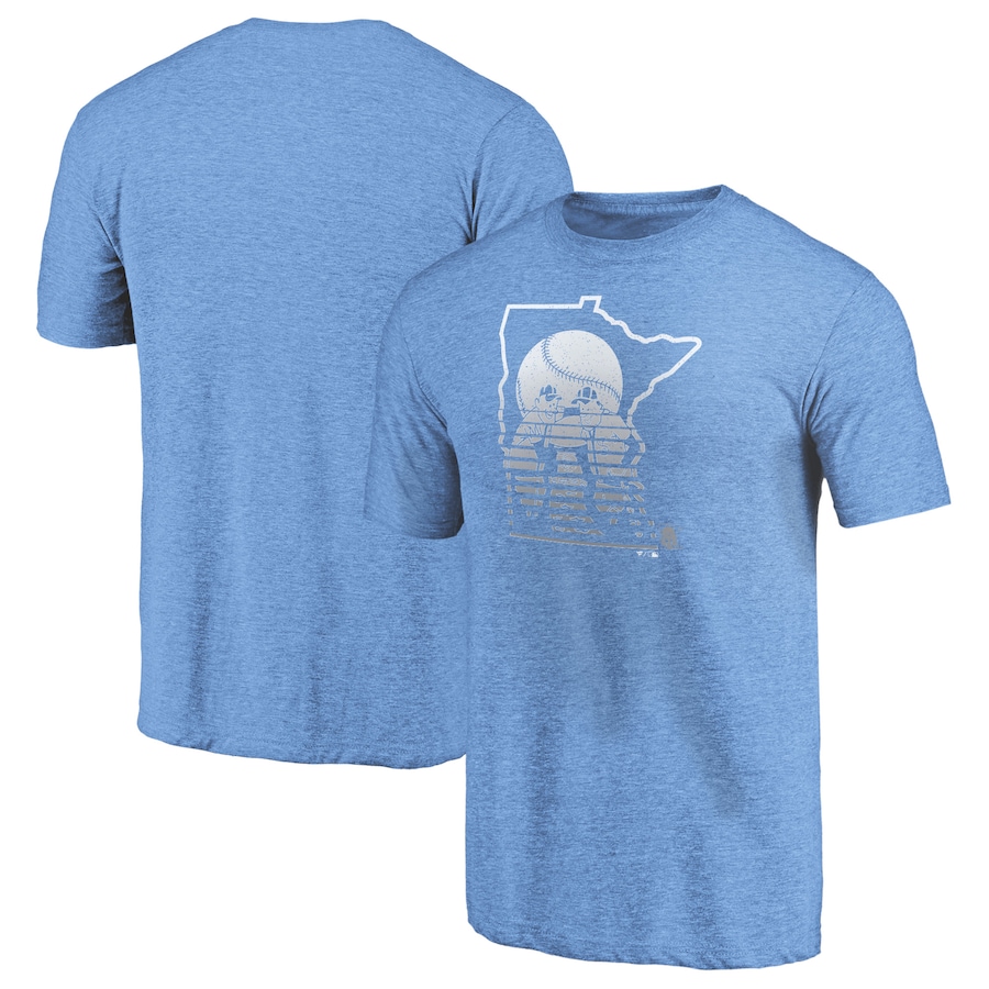 Men's Minnesota Twins Heathered Light Blue Sport Resort Tri-Blend T-Shirt Men's Minnesota Twins Heathered Light Blue Sport Resort Tri-Blend T-Shirt