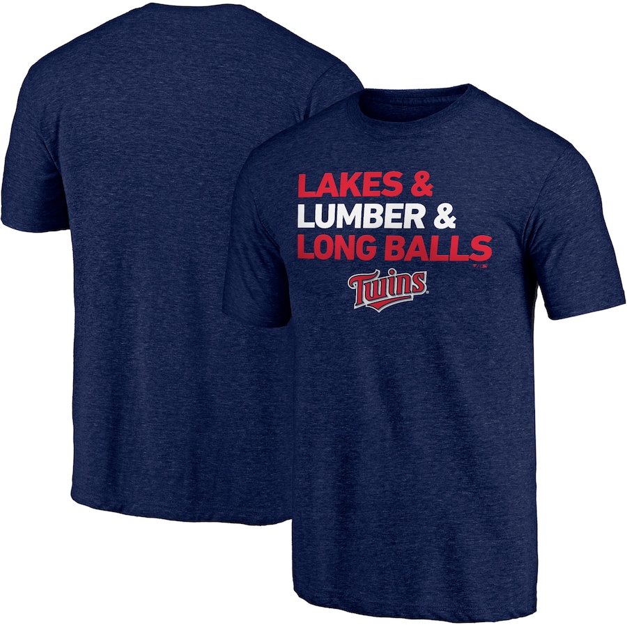 Men's Minnesota Twins Heathered Navy Hometown Collection Ampersand Tri-Blend T-Shirt