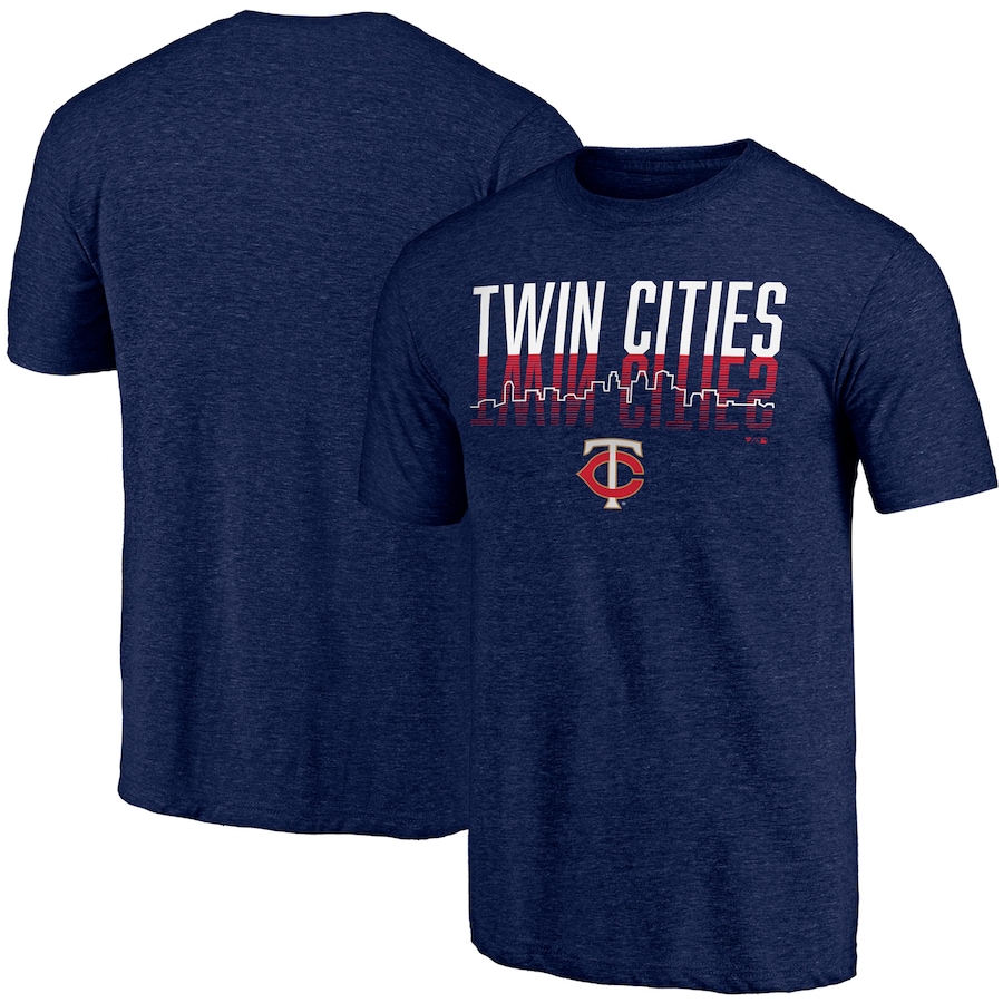 Men's Minnesota Twins Heathered Navy Hometown Tri-Blend T-Shirt