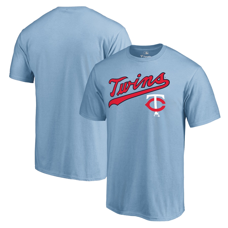 Men's Minnesota Twins Light Blue Cooperstown Collection Wahconah T-Shirt Men's Minnesota Twins Light Blue Cooperstown Collection Wahconah T-Shirt