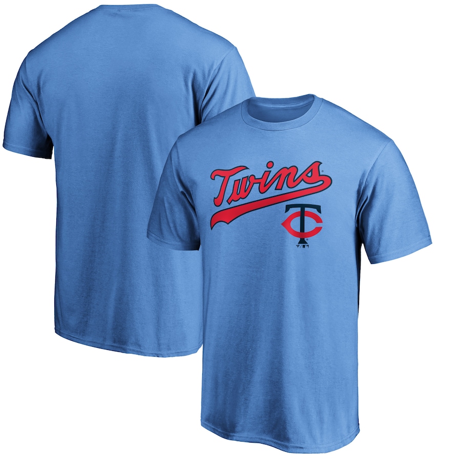 Men's Minnesota Twins Light Blue Team Cooperstown Collection Wahconah T-Shirt Men's Minnesota Twins Light Blue Team Cooperstown Collection Wahconah T-Shirt