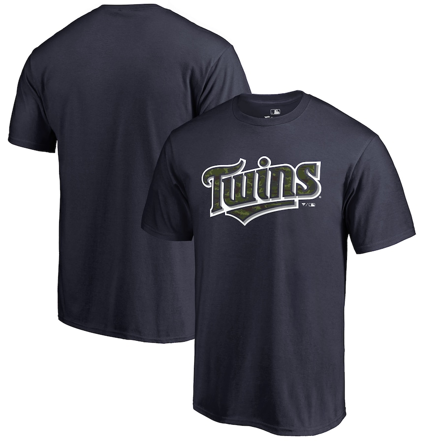 Men's Minnesota Twins Navy Armed Forces Wordmark T-Shirt