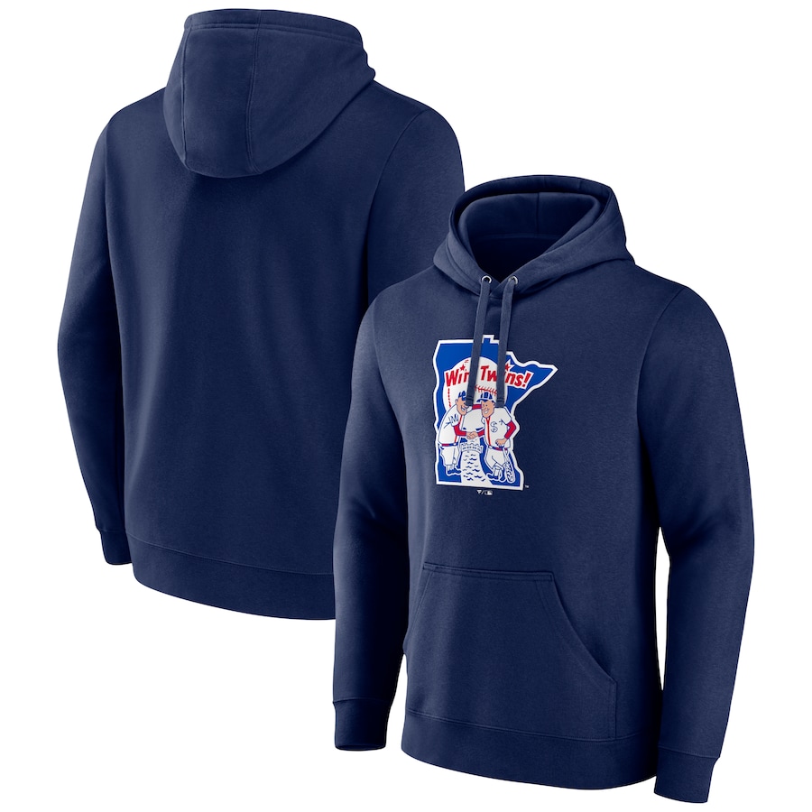 Men's Minnesota Twins Navy Cooperstown Collection Pullover Hoodie