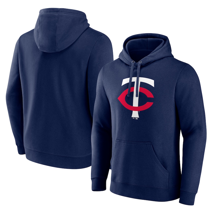 Men's Minnesota Twins Navy Official Team Logo Pullover Hoodie