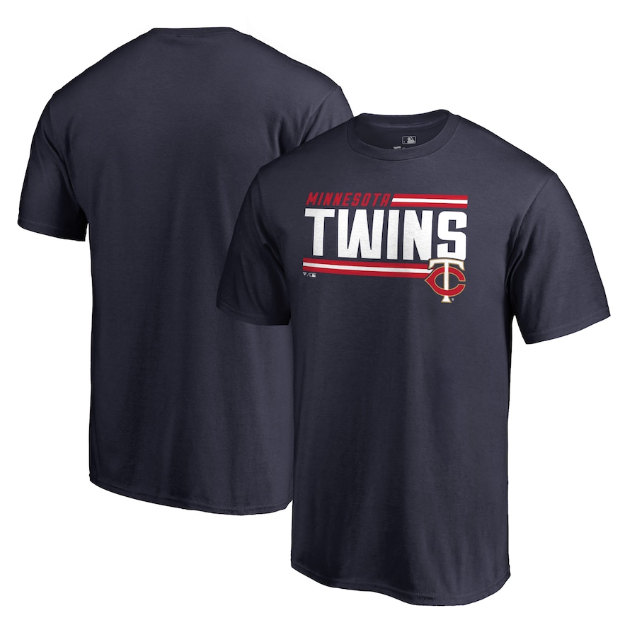 Men's Minnesota Twins Navy Onside Stripe T-Shirt Men's Minnesota Twins Navy Onside Stripe T-Shirt