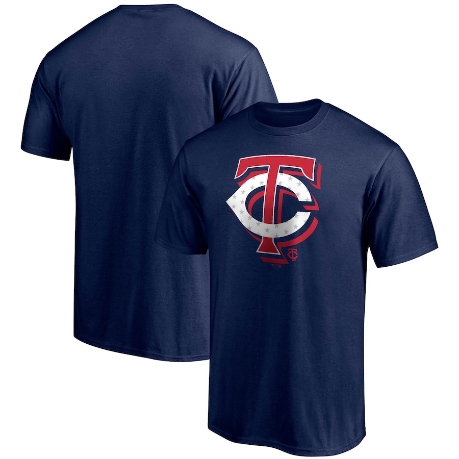 Men's Minnesota Twins Navy Red White and Team Logo T-Shirt