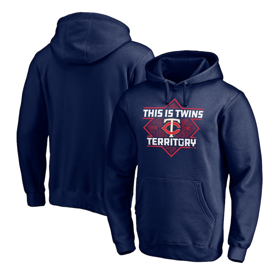 Men's Minnesota Twins Navy Territory Team Fitted Pullover Hoodie