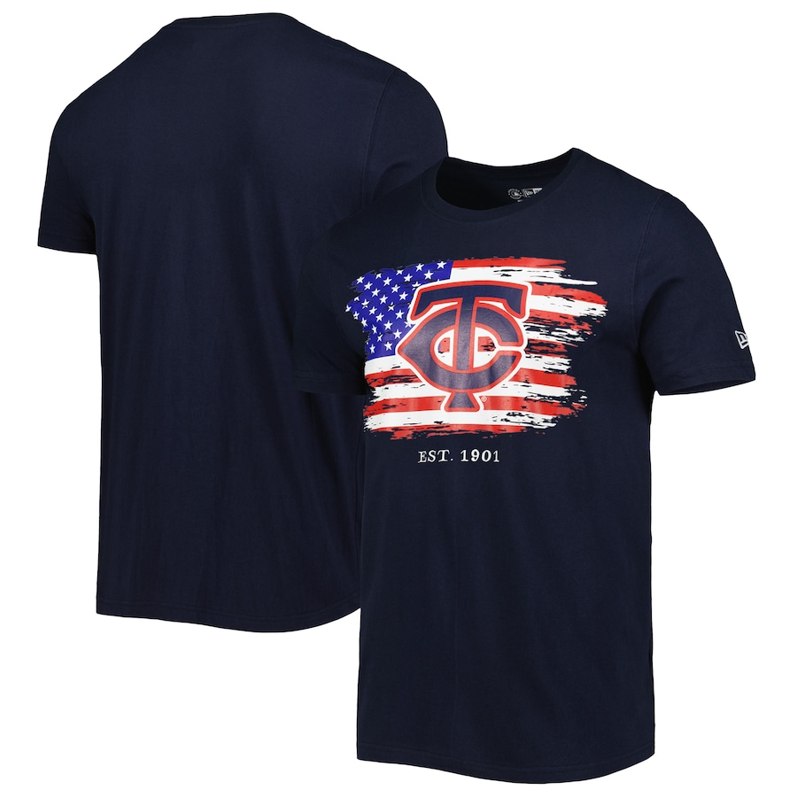 Men's Minnesota Twins New Era Navy 4th of July Jersey T-Shirt Men's Minnesota Twins New Era Navy 4th of July Jersey T-Shirt