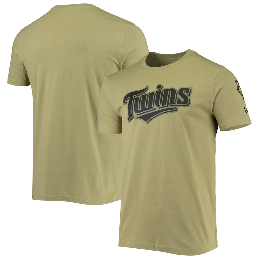 Men's Minnesota Twins New Era Olive Brushed Armed Forces T-Shirt