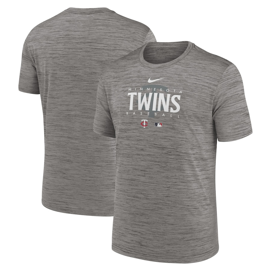 Men's Minnesota Twins Nike Heather Gray Authentic Collection Velocity Performance Practice T-Shirt