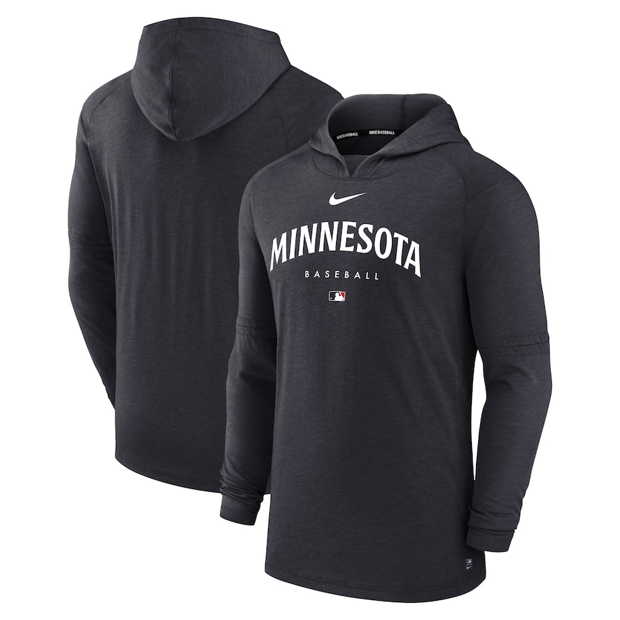Men's Minnesota Twins Nike Heather Navy Authentic Collection Early Work Tri-Blend Performance Pullover Hoodie Men's Minnesota Twins Nike Heather Navy Authentic Collection Early Work Tri-Blend Performance Pullover Hoodie
