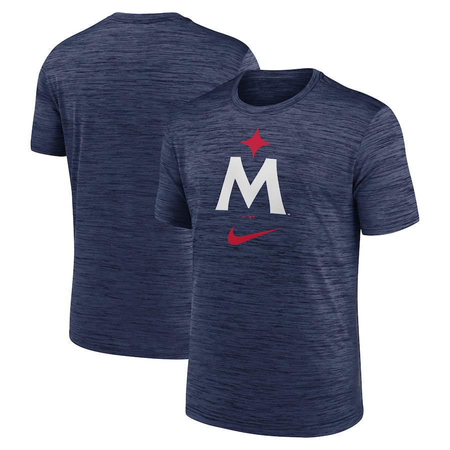 Men's Minnesota Twins Nike Navy 2023 Logo Velocity Performance T-Shirt