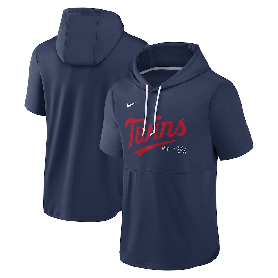 Men's Minnesota Twins Nike Navy Springer Short Sleeve Team Pullover Hoodie Men's Minnesota Twins Nike Navy Springer Short Sleeve Team Pullover Hoodie