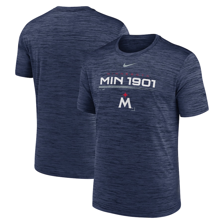Men's Minnesota Twins Nike Navy Wordmark Velocity Performance T-Shirt