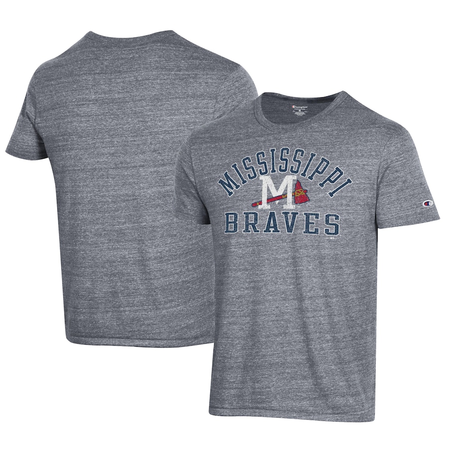 Men's Mississippi Braves Champion Gray Ultimate Tri-Blend T-Shirt