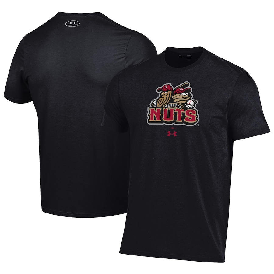 Men's Modesto Nuts Under Armour Black Performance T-Shirt