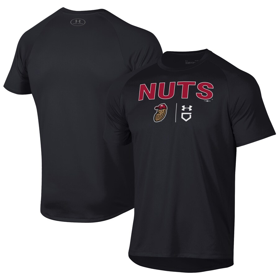 Men's Modesto Nuts Under Armour Black Tech T-Shirt