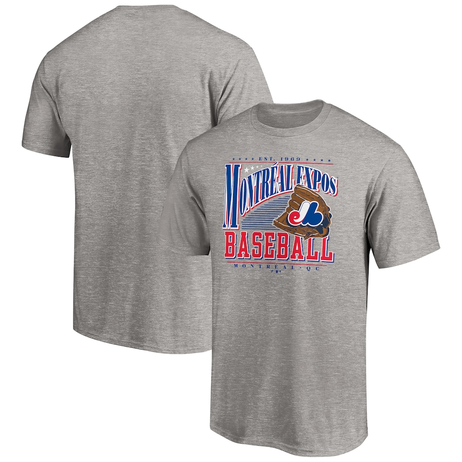 Men's Montreal Expos Heather Gray Cooperstown Collection Winning Time T-Shirt Men's Montreal Expos Heather Gray Cooperstown Collection Winning Time T-Shirt