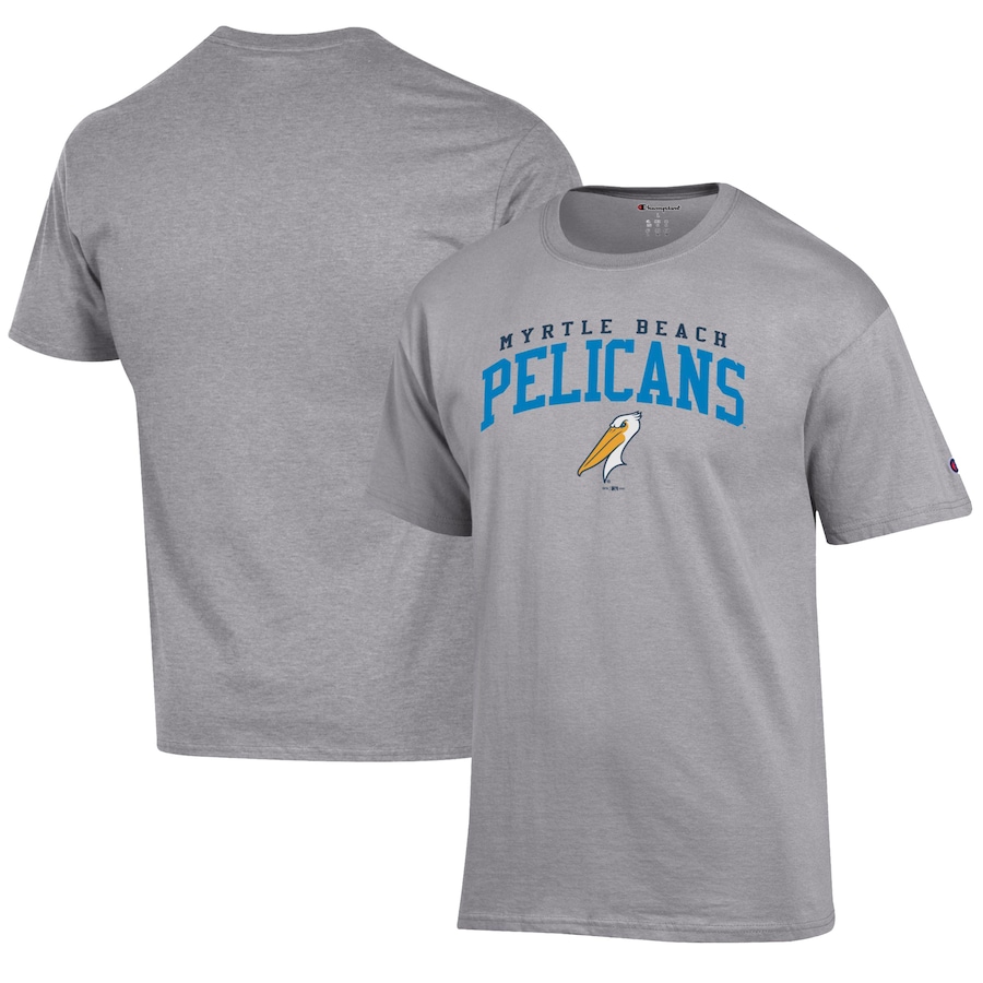 Men's Myrtle Beach Pelicans Champion Gray Jersey T-Shirt Men's Myrtle Beach Pelicans Champion Gray Jersey T-Shirt