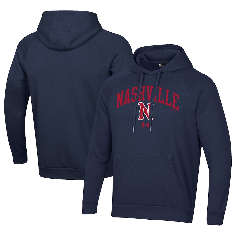 Men's Nashville Sounds Under Armour Navy All Day Fleece Pullover Hoodie Men's Nashville Sounds Under Armour Navy All Day Fleece Pullover Hoodie
