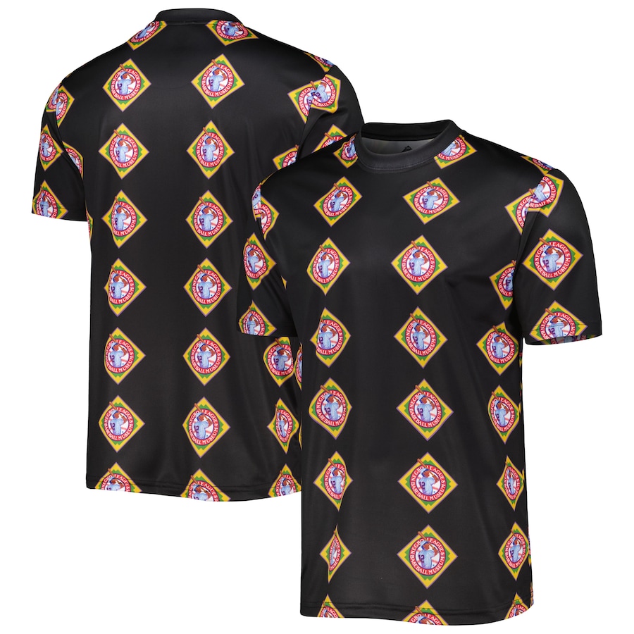 Men's Negro League Baseball Stitches Black Sublimated V-Neck Jersey