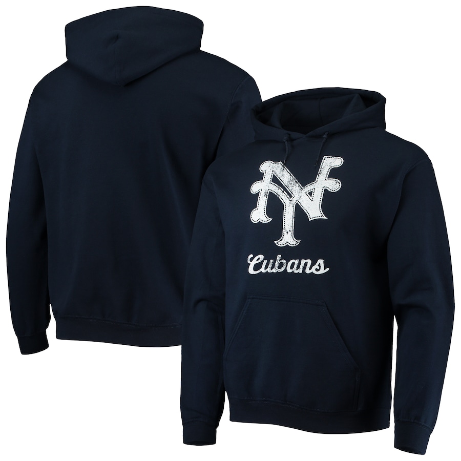Men's New York Cubans Stitches Navy Negro League Logo Pullover Hoodie Men's New York Cubans Stitches Navy Negro League Logo Pullover Hoodie