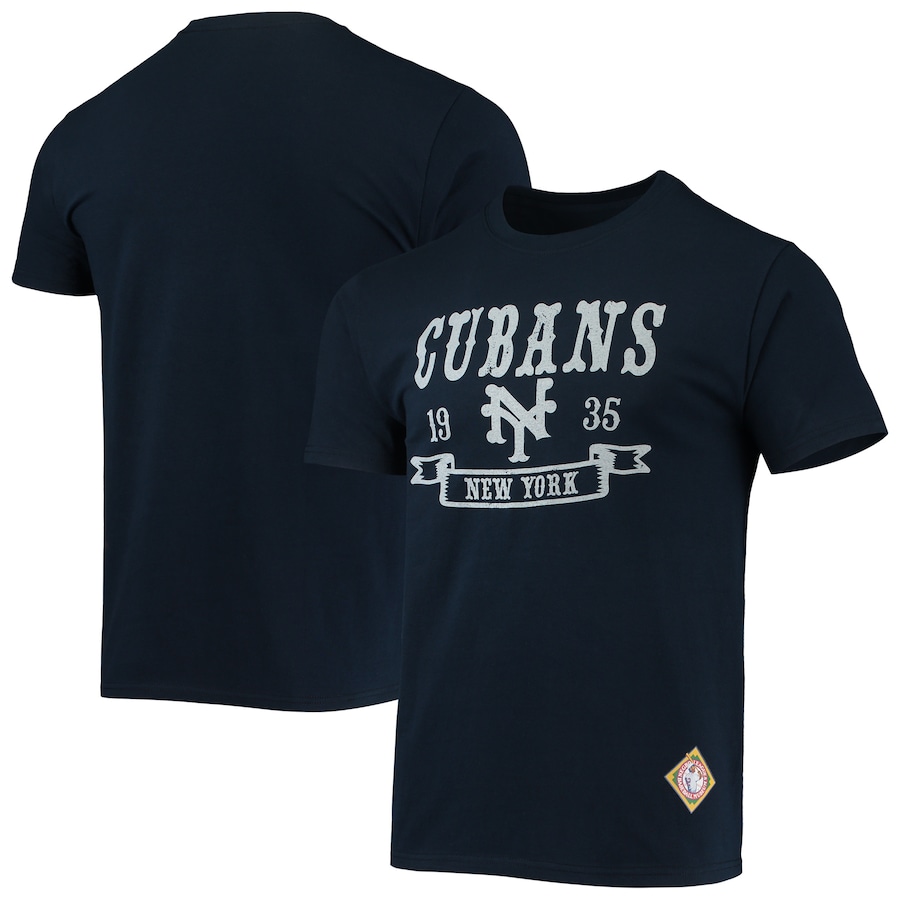Men's New York Cubans Stitches Navy Negro League Wordmark T-Shirt