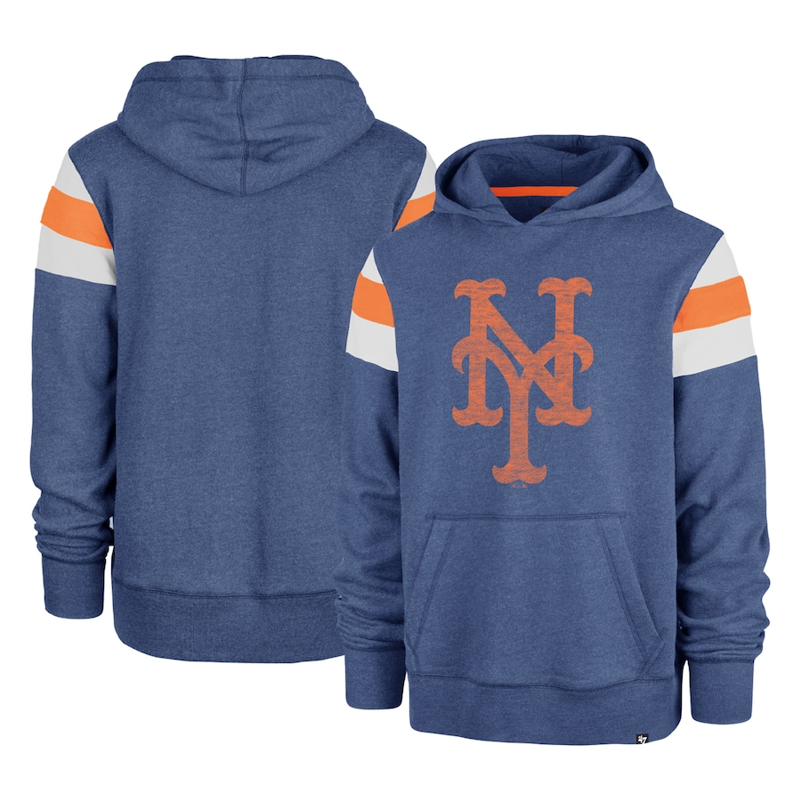 Men's New York Mets '47 Heathered Royal Premier Nico Pullover Hoodie Men's New York Mets '47 Heathered Royal Premier Nico Pullover Hoodie