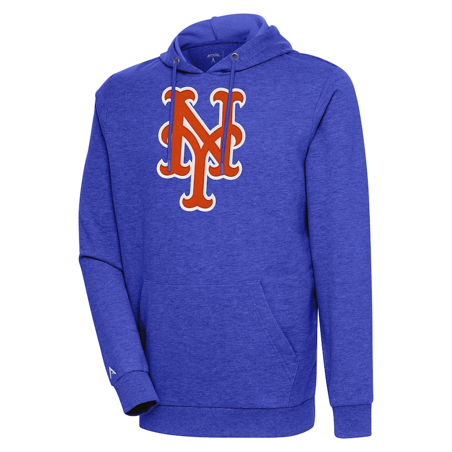 Men's New York Mets Antigua Heather Royal Action Pullover Hoodie