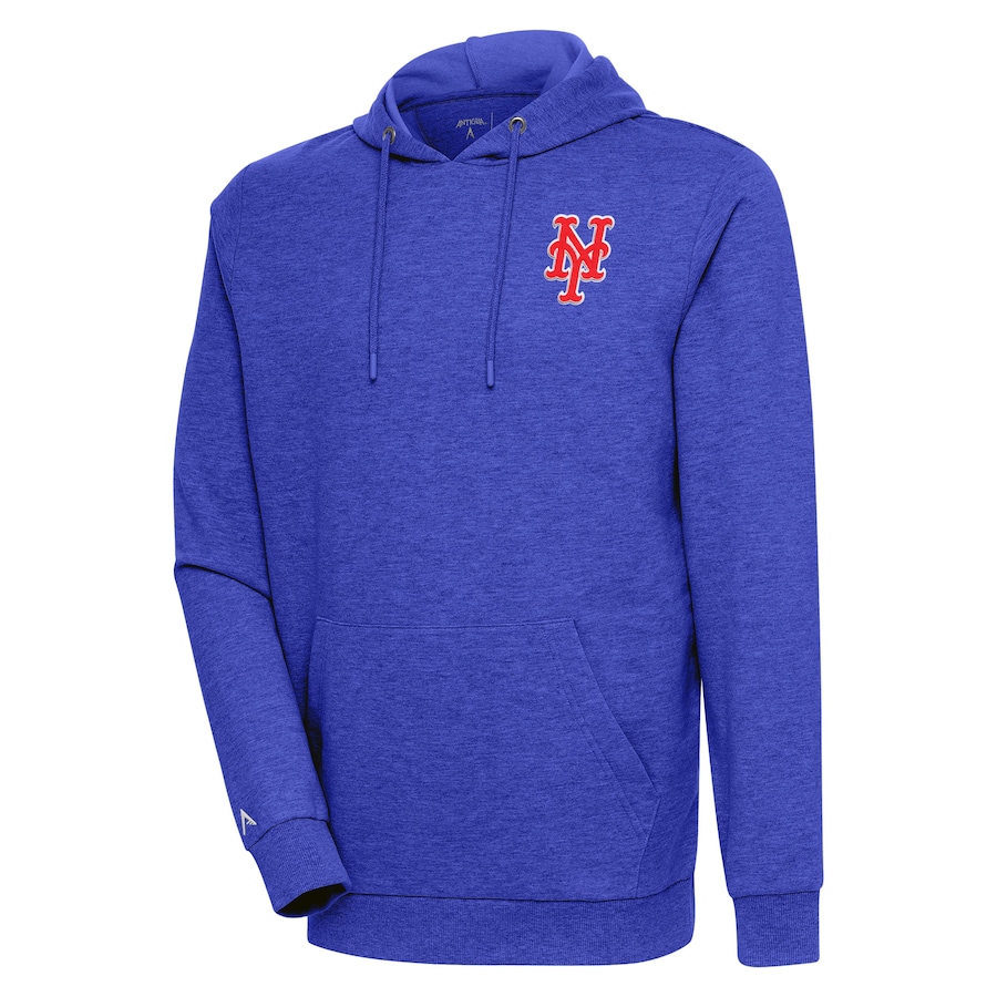 Men's New York Mets Antigua Heather Royal Action Pullover Hoodie