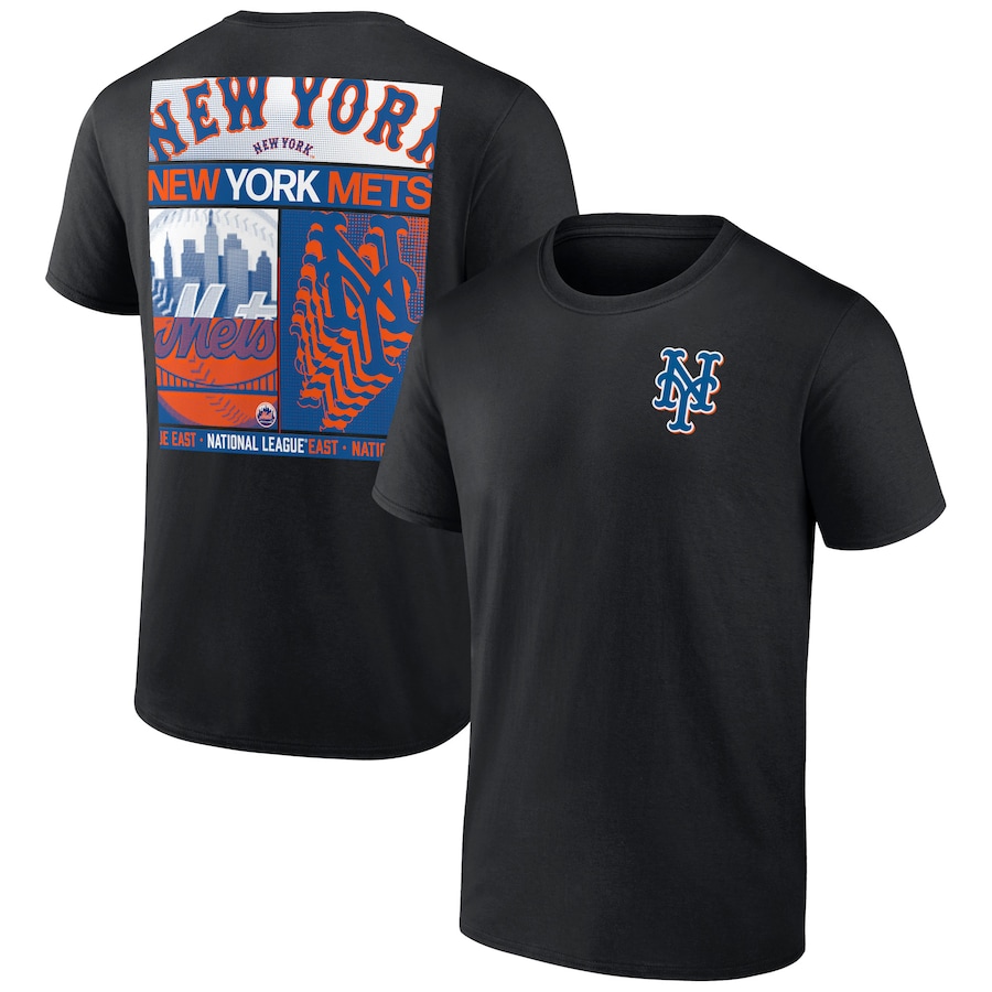 Men's New York Mets Black Two-Sided T-Shirt Men's New York Mets Black Two-Sided T-Shirt