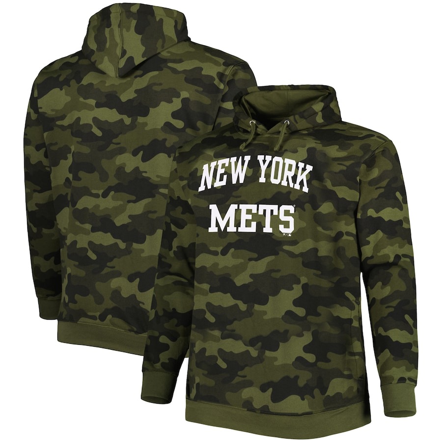 Men's New York Mets Camo Allover Print Pullover Hoodie