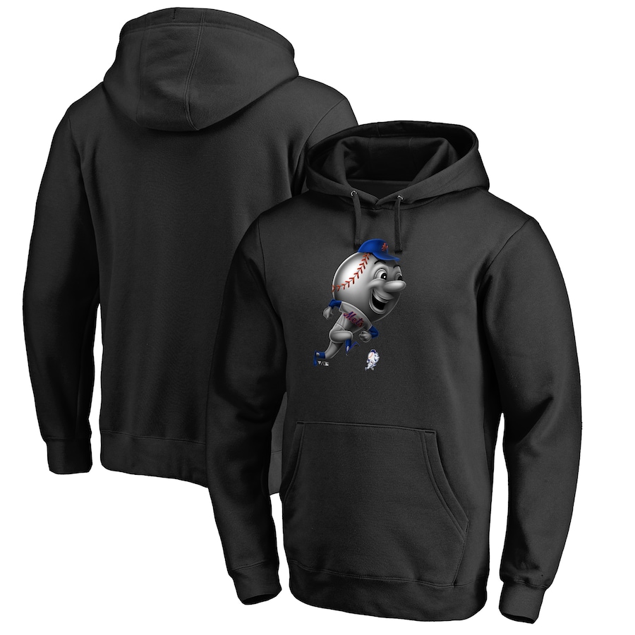 Men's New York Mets Black Midnight Mascot Pullover Hoodie