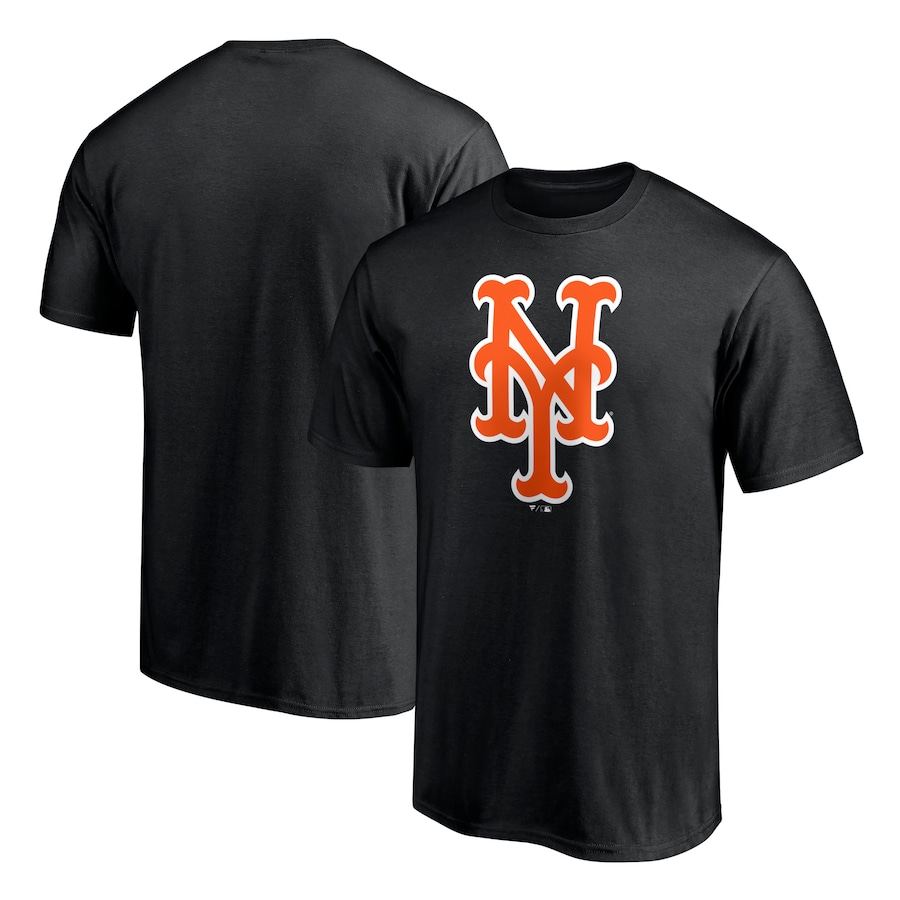 Men's New York Mets Black Official Logo T-Shirt