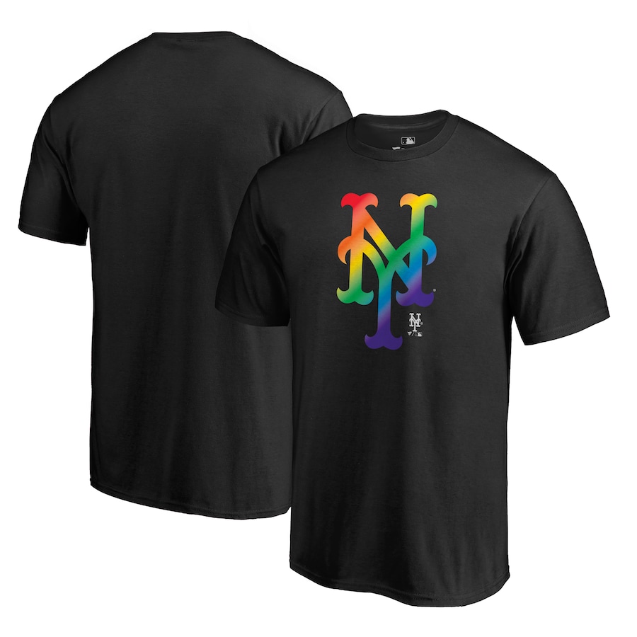 Men's New York Mets Black Team Pride Logo T-Shirt Men's New York Mets Black Team Pride Logo T-Shirt