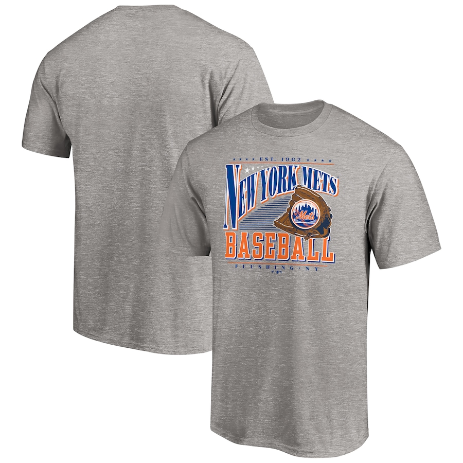 Men's New York Mets Heather Gray Cooperstown Collection Winning Time T-Shirt Men's New York Mets Heather Gray Cooperstown Collection Winning Time T-Shirt