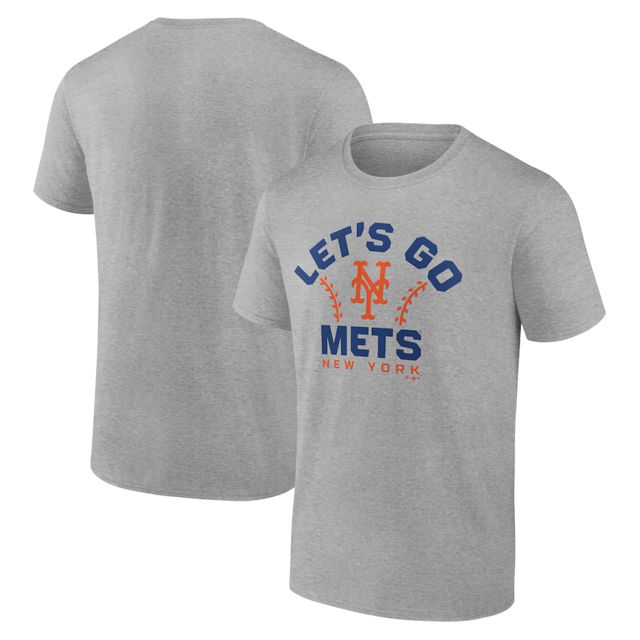 Men's New York Mets Heather Gray Team Go For Two T-Shirt Men's New York Mets Heather Gray Team Go For Two T-Shirt