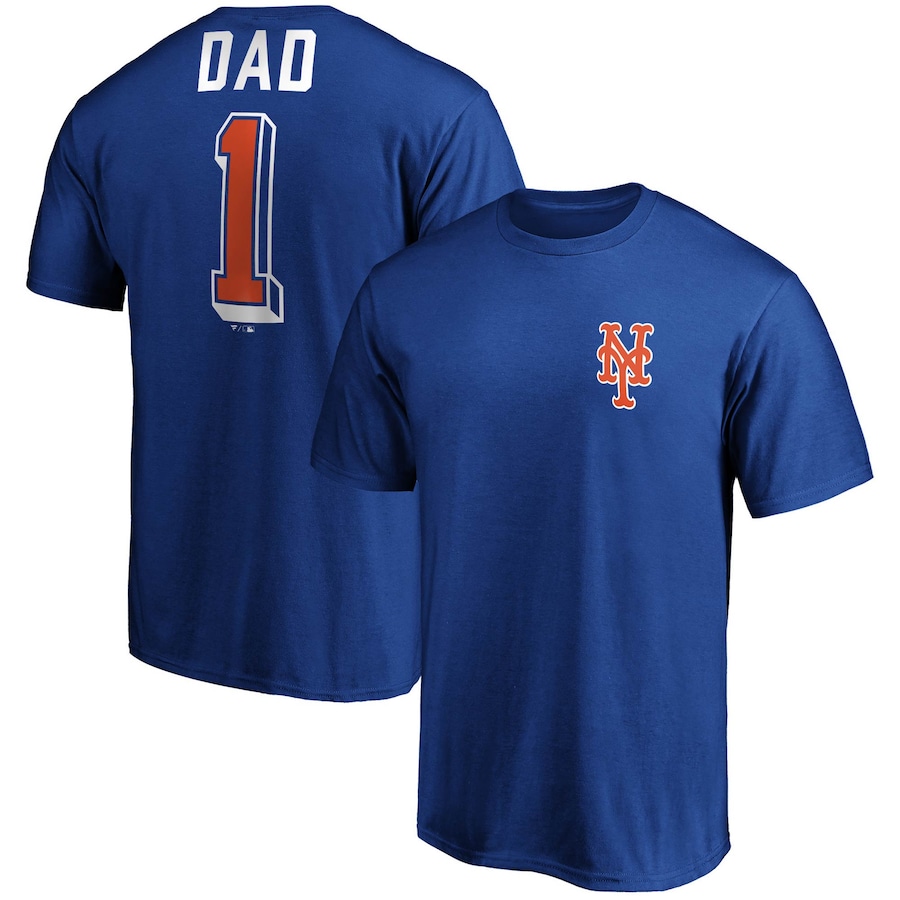 Men's New York Mets Royal Number One Dad Team T-Shirt