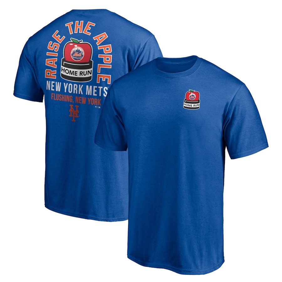Men's New York Mets Royal Raise The Apple Hometown T-Shirt Men's New York Mets Royal Raise The Apple Hometown T-Shirt