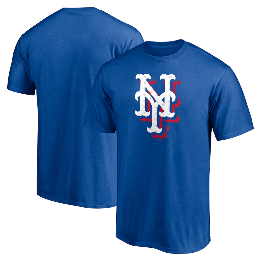 Men's New York Mets Royal Red White and Team Logo T-Shirt Men's New York Mets Royal Red White and Team Logo T-Shirt