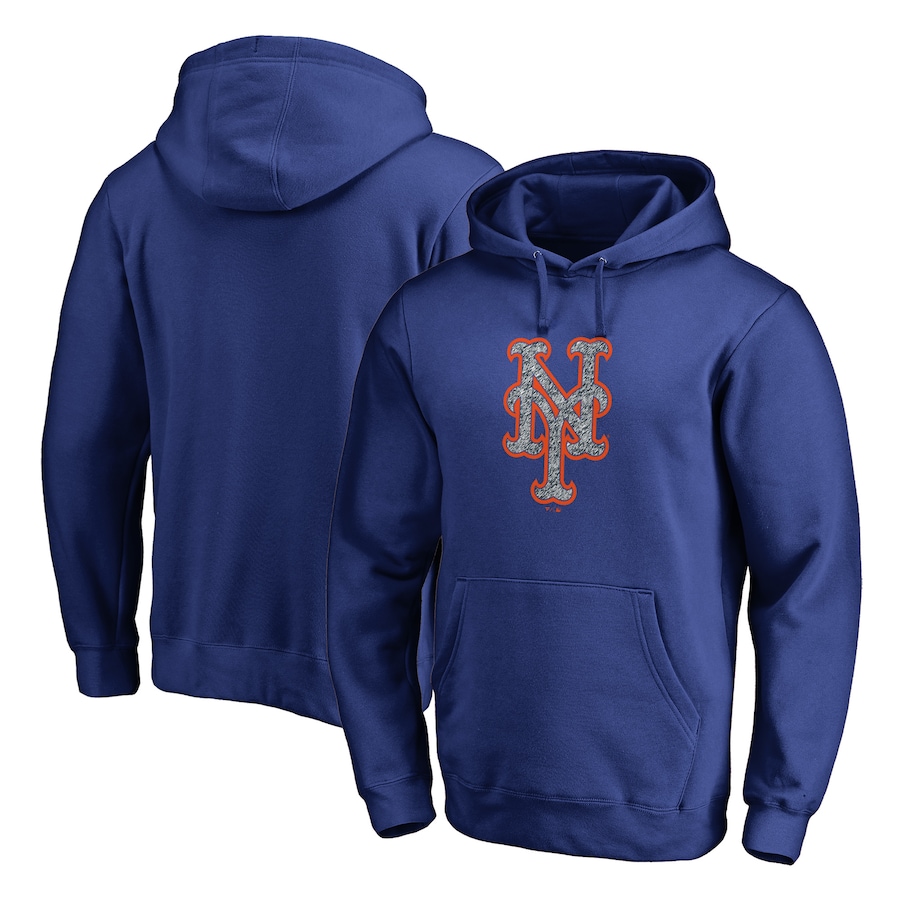 Men's New York Mets Royal Static Logo Pullover Hoodie Men's New York Mets Royal Static Logo Pullover Hoodie