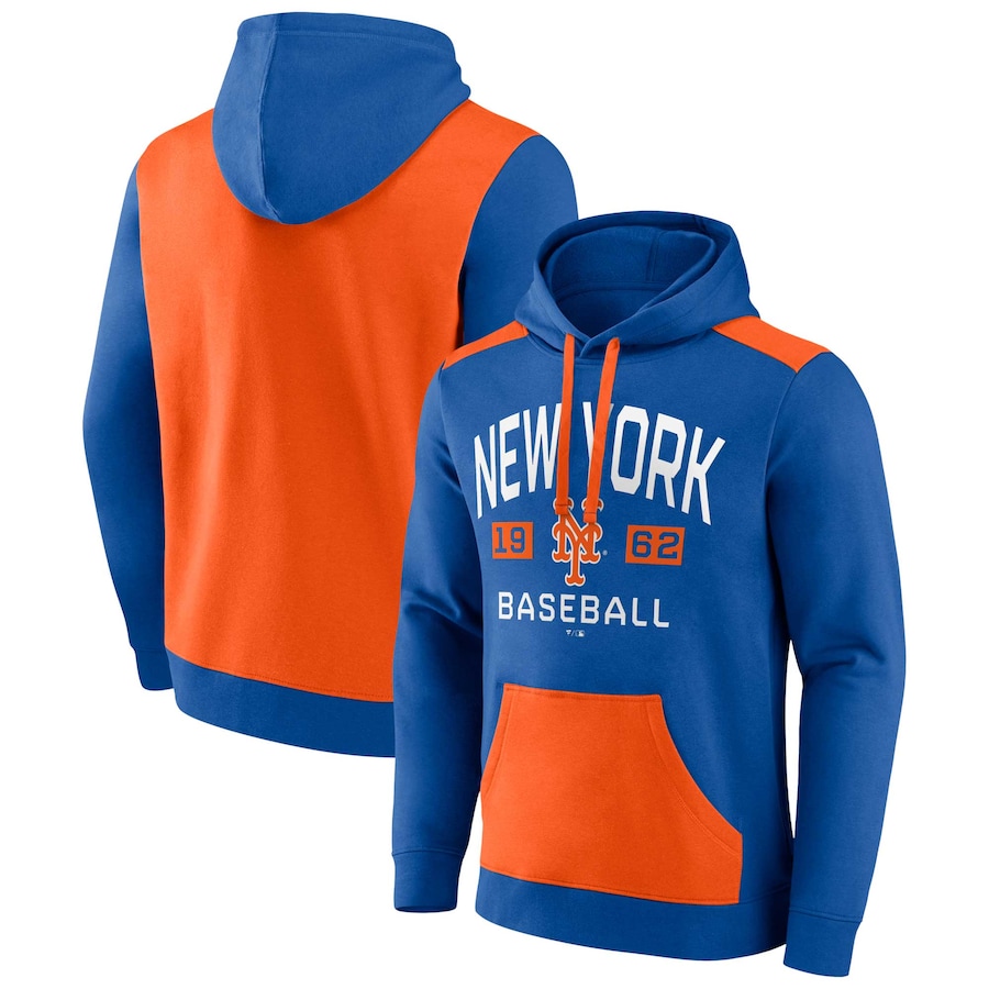 Men's New York Mets Royal/Orange Chip In Pullover Hoodie Men's New York Mets Royal/Orange Chip In Pullover Hoodie