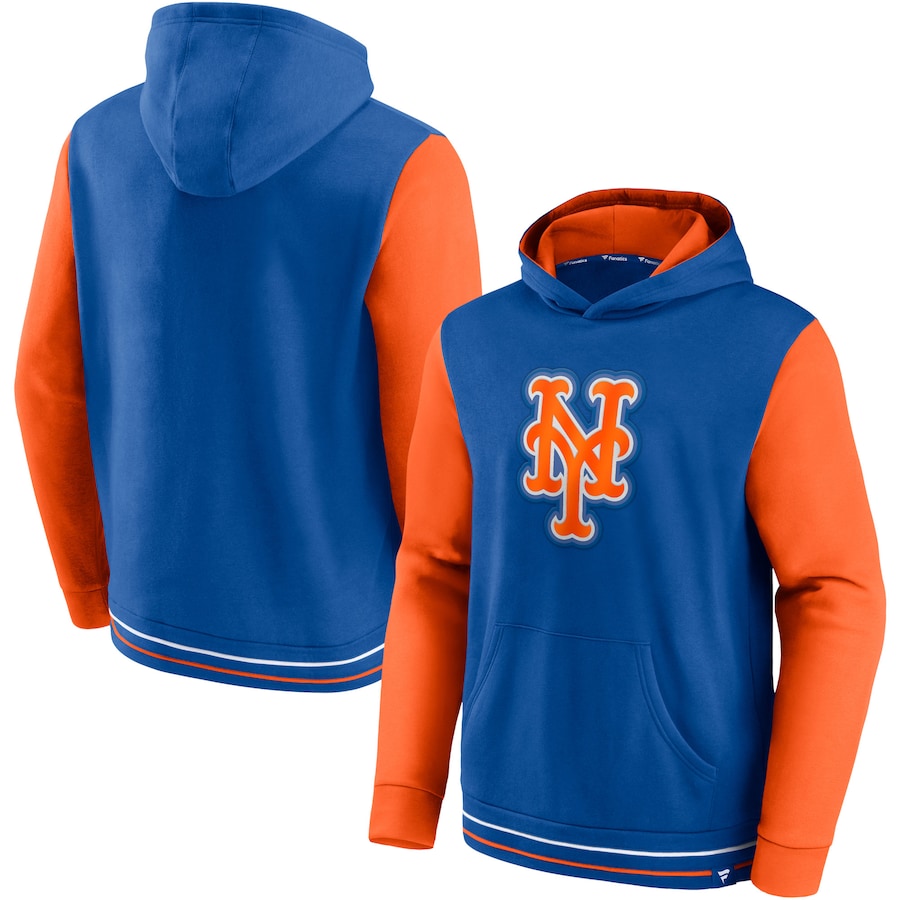 Men's New York Mets Royal/Orange Last Whistle Pullover Hoodie