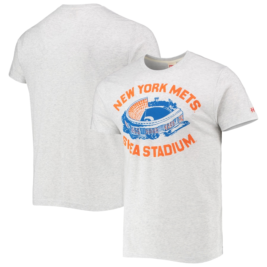 Men's New York Mets Homage Gray Citi Field Tri-Blend T-Shirt