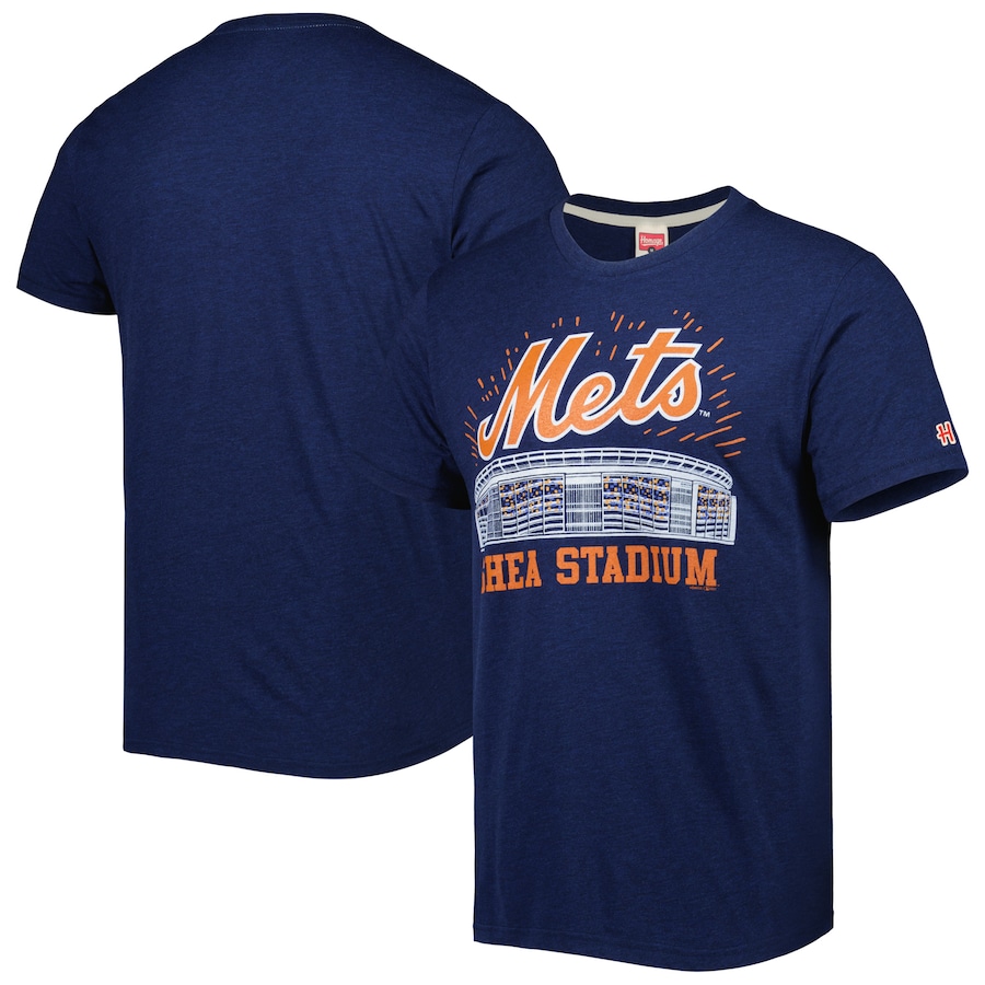 Men's New York Mets Homage Navy Citi Field Tri-Blend T-Shirt